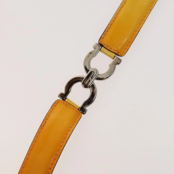 Salvatore Ferragamo Givenchy Belt Leather 2Set Yellow Auth - Picture 12 of 16